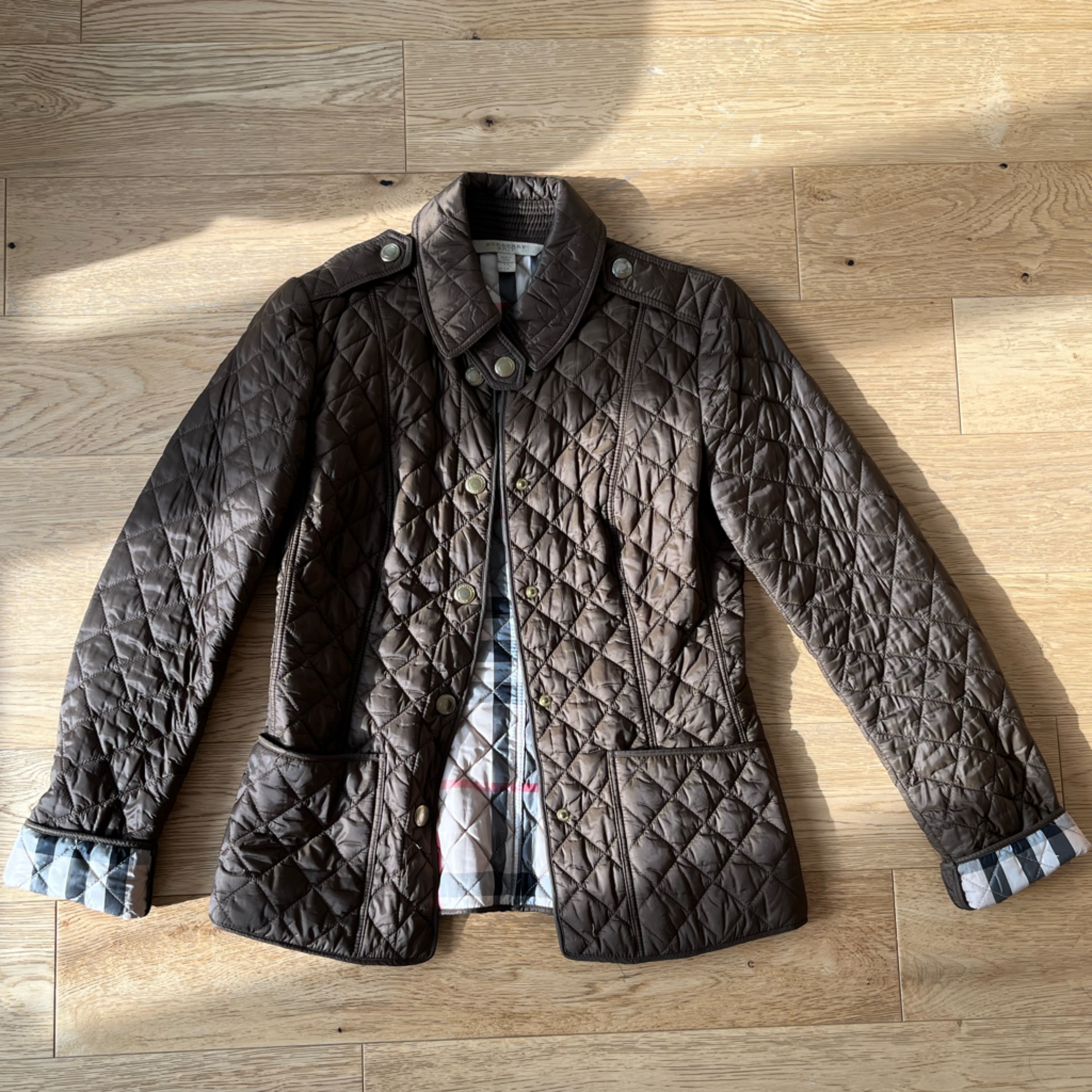 Burberry Vintage Quilted Jacket With Plaid Lining - Women’s